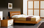 Дизайн на легло по поръчка с извита табла, на дървена основа, излизаща от матрака 79-2618
